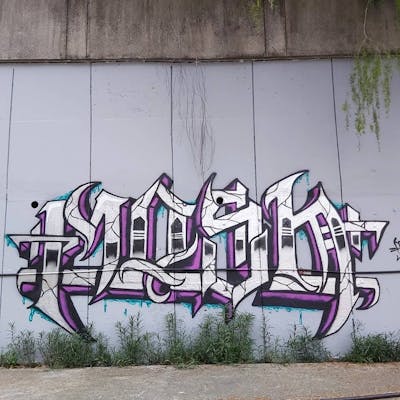 Violet and Chrome Stylewriting by MOSH. This Graffiti is located in Kuala Lumpur, Malaysia and was created in 2021.