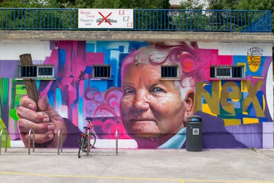 Colorful Characters by Nexgraff. This Graffiti is located in donostia, Spain and was created in 2022. This Graffiti can be described as Characters, Murals and 3D.