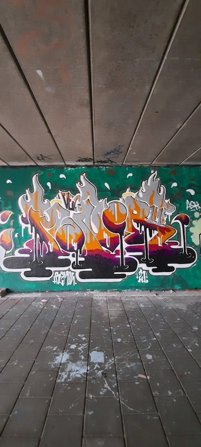 Colorful Stylewriting by Maner. This Graffiti is located in Amsterdam, Netherlands and was created in 2021.