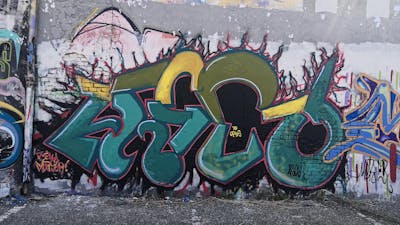 Cyan and Colorful Stylewriting by Asco. This Graffiti is located in Italy and was created in 2021.