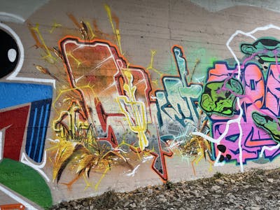 Colorful Stylewriting by Sowet. This Graffiti is located in Florence, Italy and was created in 2023. This Graffiti can be described as Stylewriting and Wall of Fame.