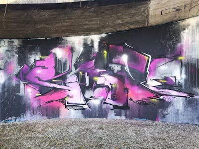 Grey and Violet Stylewriting by SKOPE. This Graffiti is located in Nidau, Switzerland and was created in 2022.