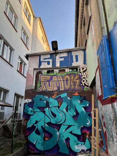 Cyan Stylewriting by Fumok. This Graffiti is located in Döbeln, Germany and was created in 2022.