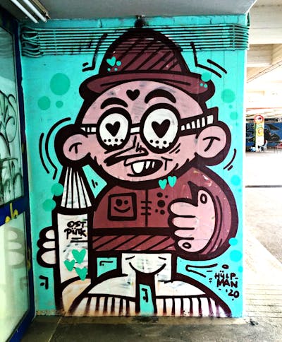 Colorful Characters by Hülpman, OST and PÜTK. This Graffiti is located in Athen, Greece and was created in 2020.
