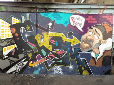 Beige and Colorful Stylewriting by Mache, Cuomo and RMC. This Graffiti is located in Naples, Italy and was created in 2022. This Graffiti can be described as Stylewriting and Characters.