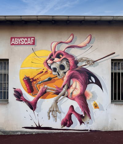 Coralle and Colorful Characters by scaf and Abys. This Graffiti is located in Antibes, France and was created in 2022.