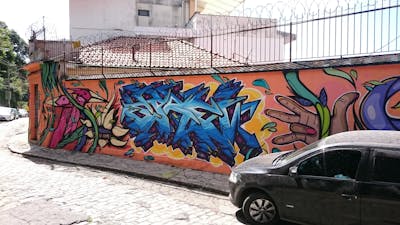 Colorful Stylewriting by unknown. This Graffiti is located in Rio de Janeiro, Brazil and was created in 2016. This Graffiti can be described as Stylewriting and Streetart.