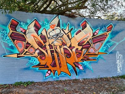 Orange and Colorful Stylewriting by Shibe. This Graffiti is located in London, United Kingdom and was created in 2021. This Graffiti can be described as Stylewriting and Wall of Fame.