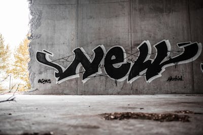 Black and White Stylewriting by Nikt. This Graffiti is located in Kiel, Germany and was created in 2019. This Graffiti can be described as Stylewriting and Abandoned.