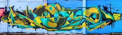 Colorful Stylewriting by NOIZ. This Graffiti is located in Jakarta, Indonesia and was created in 2022. This Graffiti can be described as Stylewriting and Futuristic.