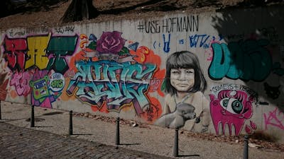 Colorful Stylewriting by Ayne. This Graffiti is located in Rio de Janeiro, Brazil and was created in 2016. This Graffiti can be described as Stylewriting, Characters and Street Bombing.