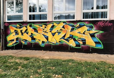 Yellow and Colorful Stylewriting by Tresk. This Graffiti is located in Serbia and was created in 2023.