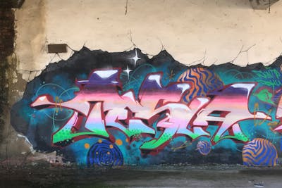 Colorful Stylewriting by Tesla. This Graffiti is located in Baku, Azerbaijan and was created in 2020. This Graffiti can be described as Stylewriting and Abandoned.