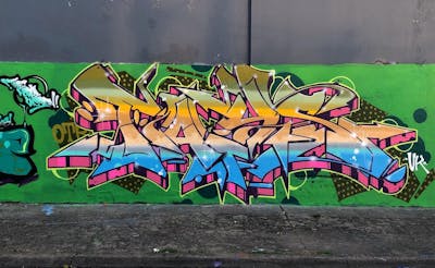 Colorful Stylewriting by Tays and OTR. This Graffiti is located in Mexico and was created in 2021.
