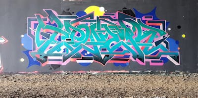 Cyan and Colorful Stylewriting by Toner2 and OTZ. This Graffiti is located in Belgium and was created in 2020. This Graffiti can be described as Stylewriting and Wall of Fame.