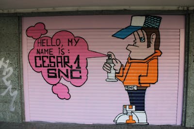 Colorful Characters by CesarOne.SNC. This Graffiti is located in Frankfurt am Main, Germany and was created in 2020. This Graffiti can be described as Characters and Streetart.