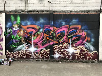 Colorful Stylewriting by TNTCREW. This Graffiti is located in Karawang, Indonesia and was created in 2010. This Graffiti can be described as Stylewriting and Characters.