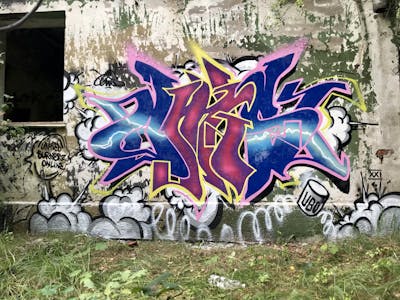 Colorful Stylewriting by Czosen1. This Graffiti is located in Warsaw, Poland and was created in 2021. This Graffiti can be described as Stylewriting and Abandoned.