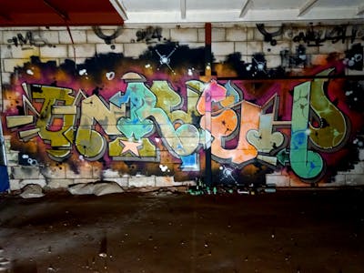 Colorful Stylewriting by Onrush73. This Graffiti is located in Den Bosch, Netherlands and was created in 2024. This Graffiti can be described as Stylewriting and Abandoned.