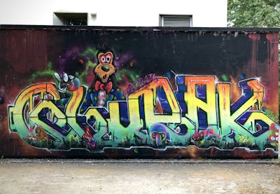 Colorful Stylewriting by Glurak. This Graffiti is located in Berlin, Germany and was created in 2022. This Graffiti can be described as Stylewriting, Characters and Wall of Fame.