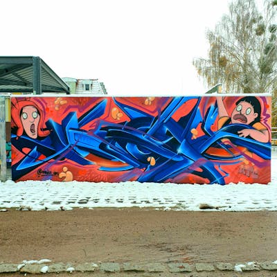 Blue and Red Stylewriting by angst. This Graffiti is located in Germany and was created in 2023. This Graffiti can be described as Stylewriting and Characters.