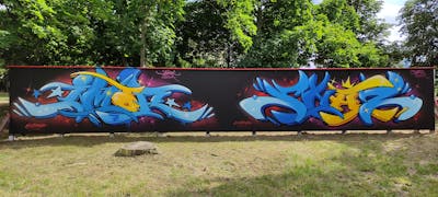 Blue and Yellow Stylewriting by shaz, Utopia and Imor. This Graffiti is located in Germany and was created in 2022.
