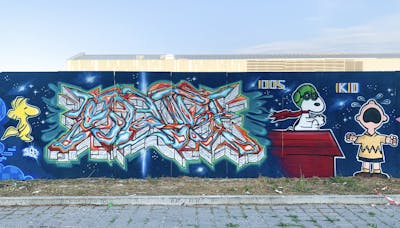 Colorful Stylewriting by KD, Slog175 and DOS. This Graffiti is located in Venice, Italy and was created in 2022. This Graffiti can be described as Stylewriting, Characters and Wall of Fame.