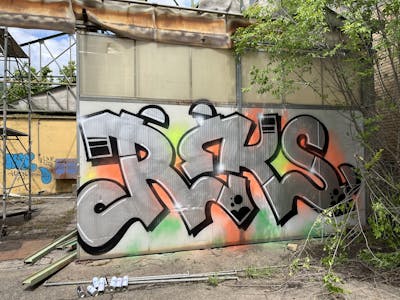Chrome and Colorful Stylewriting by REKS. This Graffiti is located in Bologna, Italy and was created in 2023. This Graffiti can be described as Stylewriting and Abandoned.